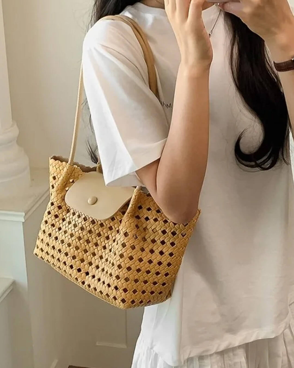 Marina Embossed Shoulder Bag - Women's Everyday Handbag - Image 6