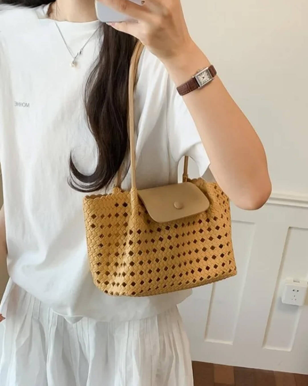 Marina Embossed Shoulder Bag - Women's Everyday Handbag - Image 4
