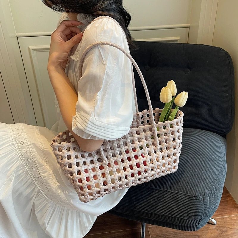 Claudia Hollowed Shoulder Tote - Women's Everyday Handbag - Image 3