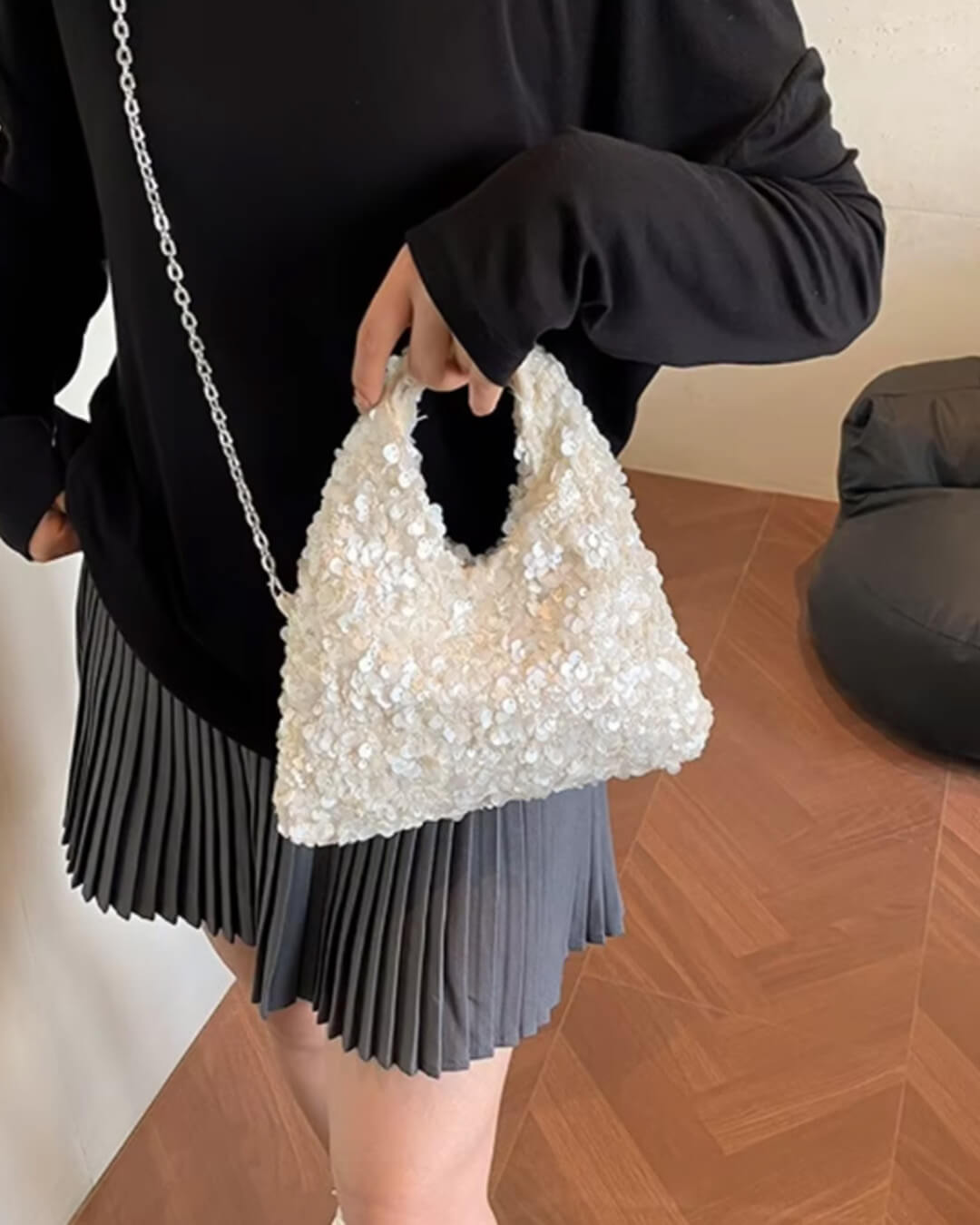 Sophia Sequin Evening Shoulder Bag - Women's Everyday Handbag - Image 2