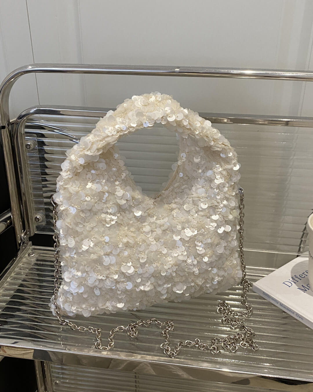 Sophia Sequin Evening Shoulder Bag - Women's Everyday Handbag