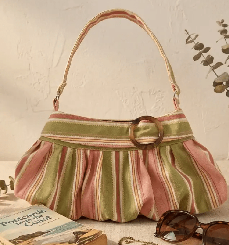 Sophia Striped Shoulder Bag for Women - Vintage Underarm Handbag - Image 5