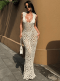 Clara Crochet Geometric Maxi Cover-Up - Women's Swim Cover-Up - Image 2