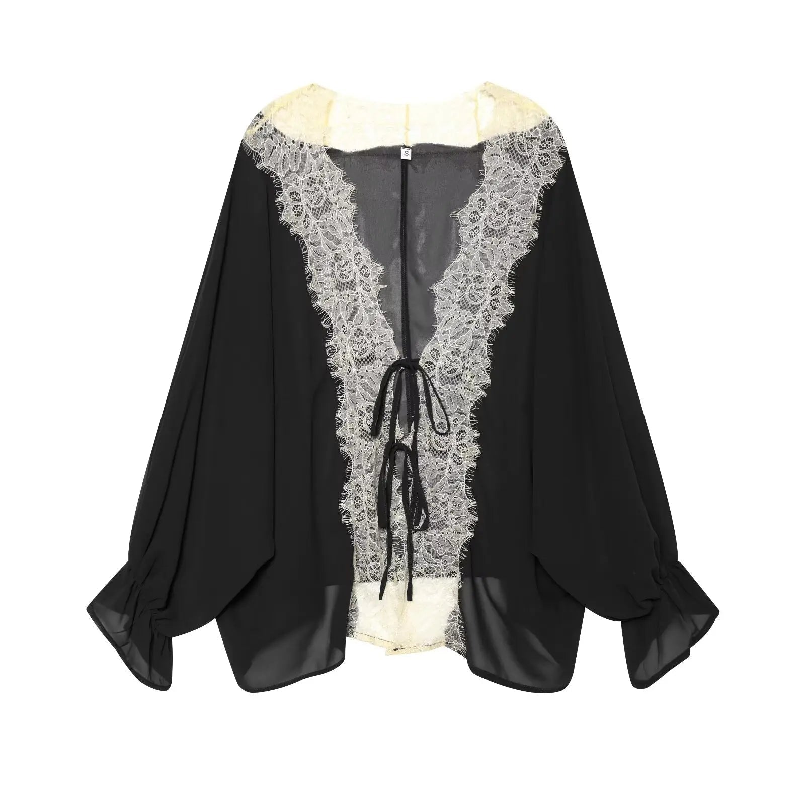Lisa Lace Patchwork Blouse - Women's Long Sleeve Fashion Top - Image 6