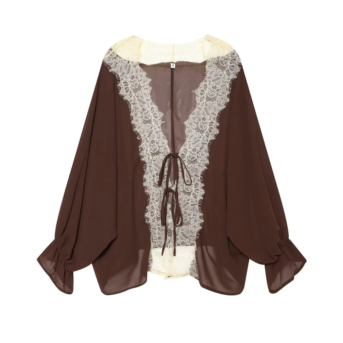 Lisa Lace Patchwork Blouse - Women's Long Sleeve Fashion Top - Image 5