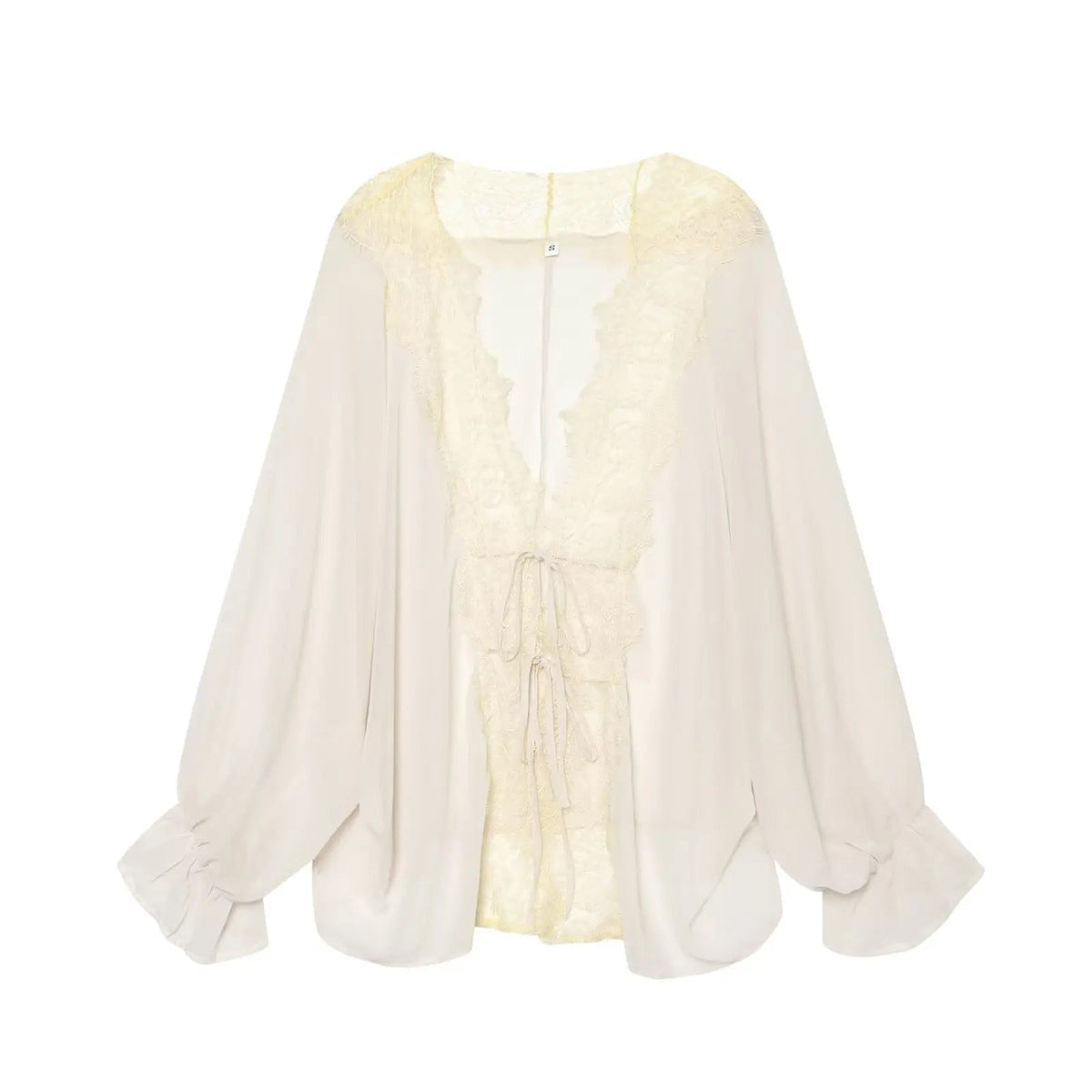 Lisa Lace Patchwork Blouse - Women's Long Sleeve Fashion Top - Image 4