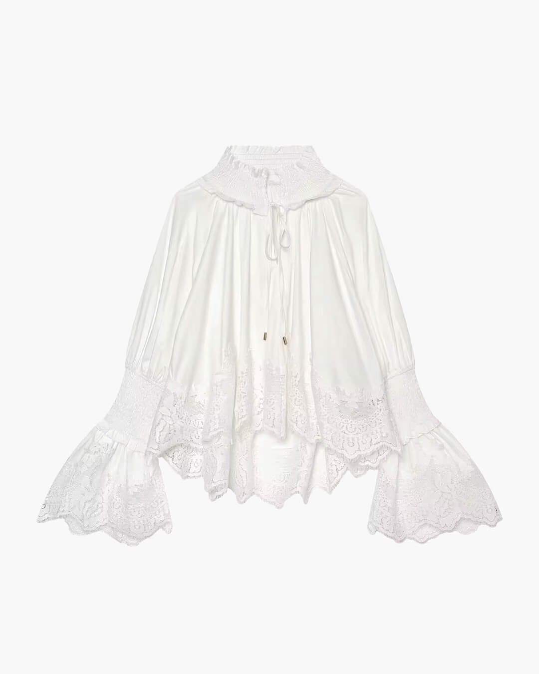 Annie Embroidery Lace Trim Blouse - Women's Long Sleeve Fashion Top - Image 8