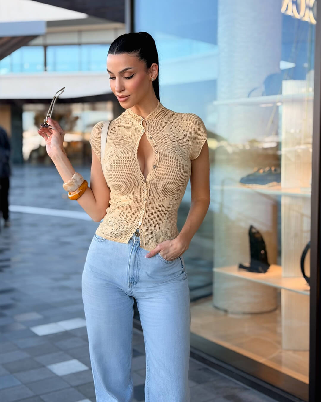 Anne Knitted Cardigan Top - Women's Long Sleeve Fashion Top - Image 10