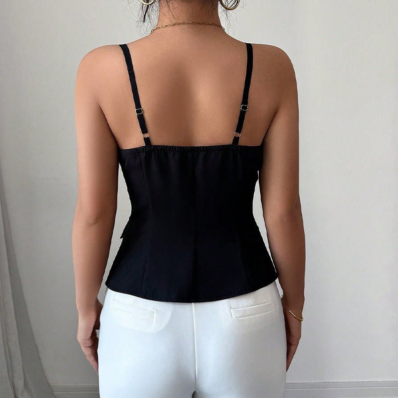 Bridget Tailored Sleeveless Blouse Top - Women's Everyday Fashion Top - Image 4