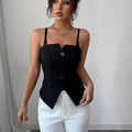 Bridget Tailored Sleeveless Blouse Top - Women's Everyday Fashion Top - Image 2