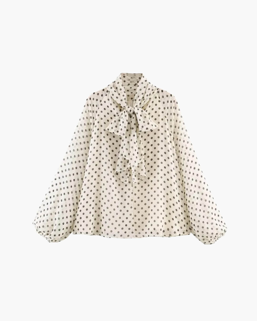 Sofia Women's High Neck Polka Dot Blouse - Long Sleeve Dressy Casual Blouse - Image 4