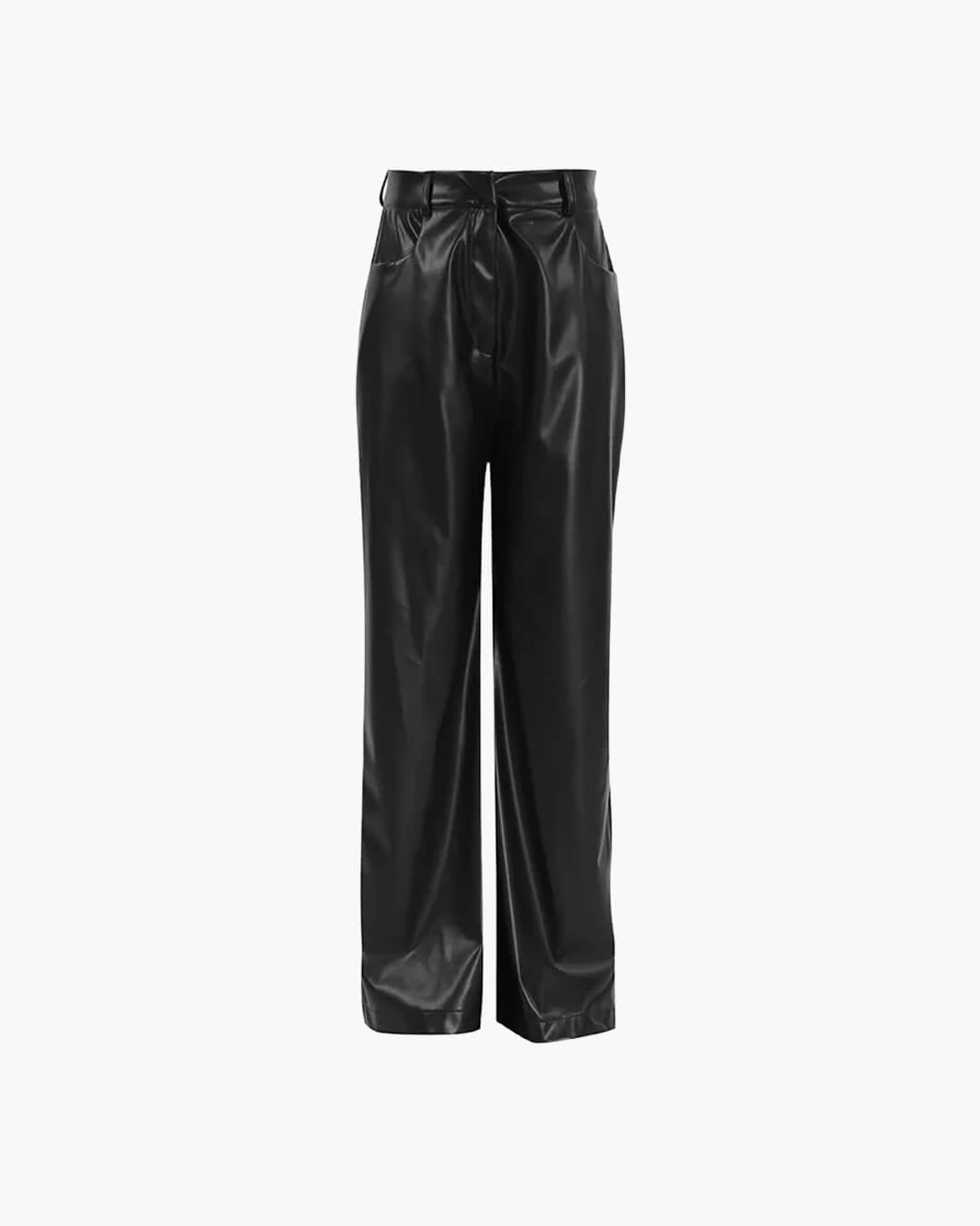 Ada Wide Leg Leather Pants - Women's Everyday Bottoms