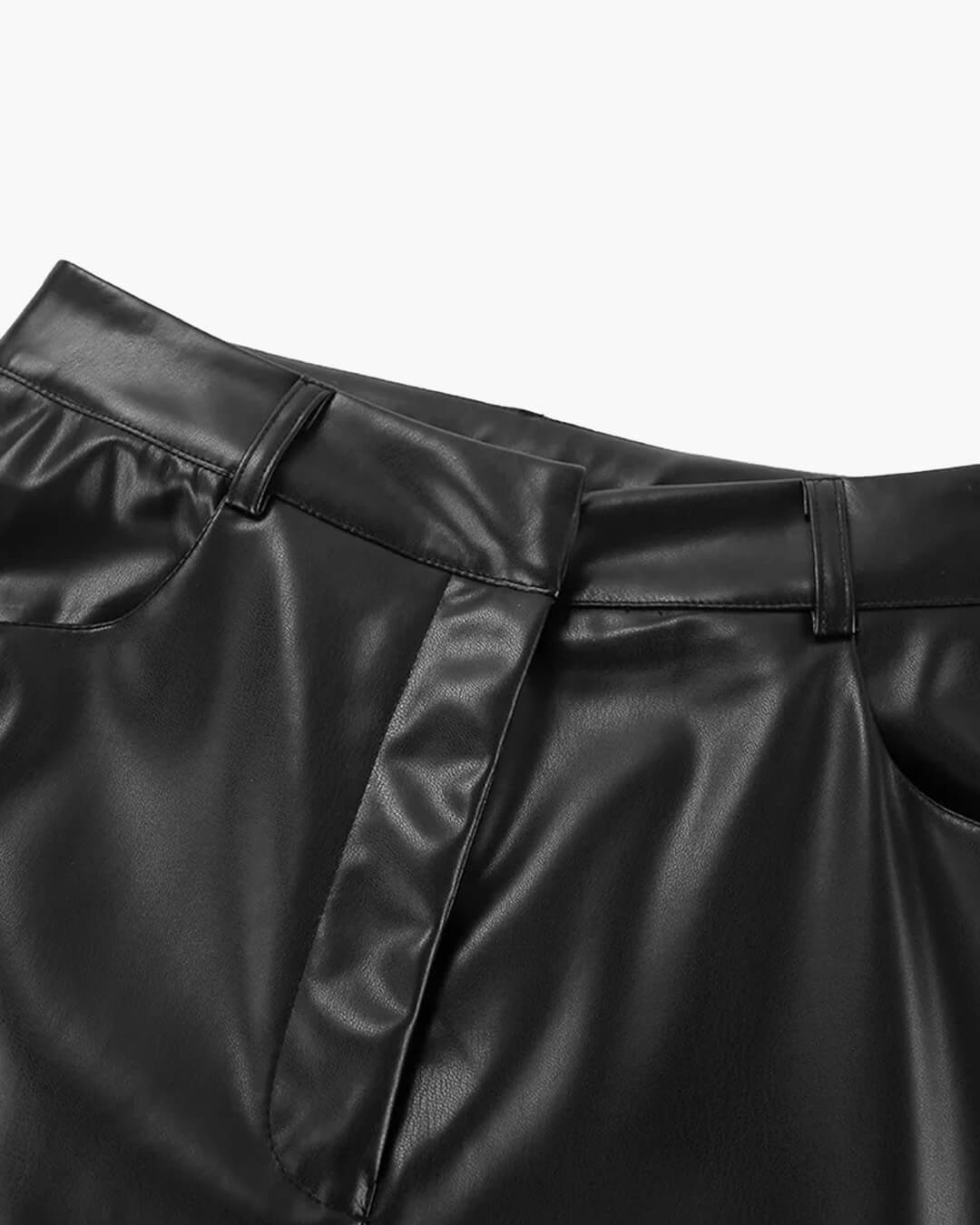 Ada Wide Leg Leather Pants - Women's Everyday Bottoms - Image 6