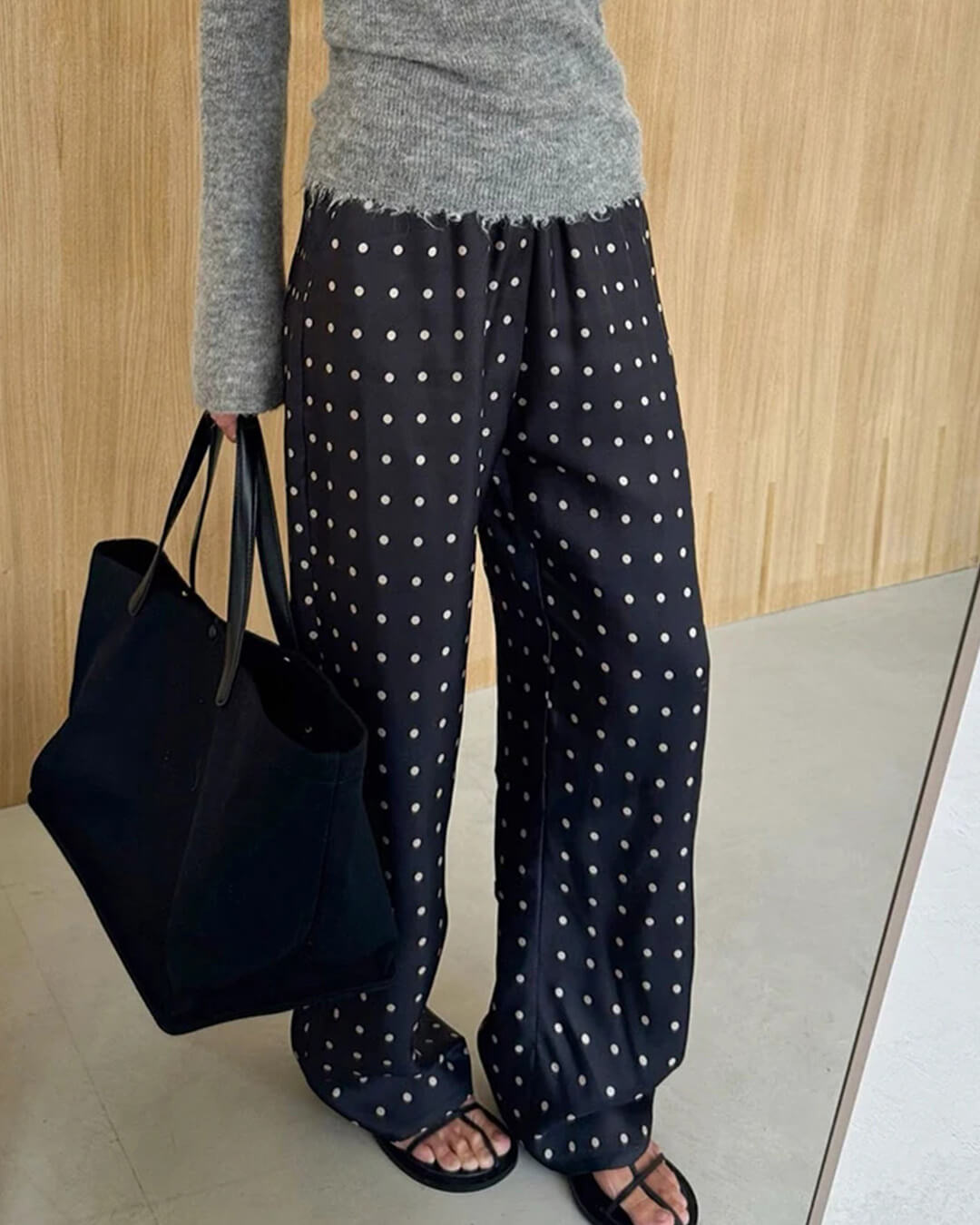 Adela Polka Dot Satin Pants - Women's Everyday Bottoms - Image 4