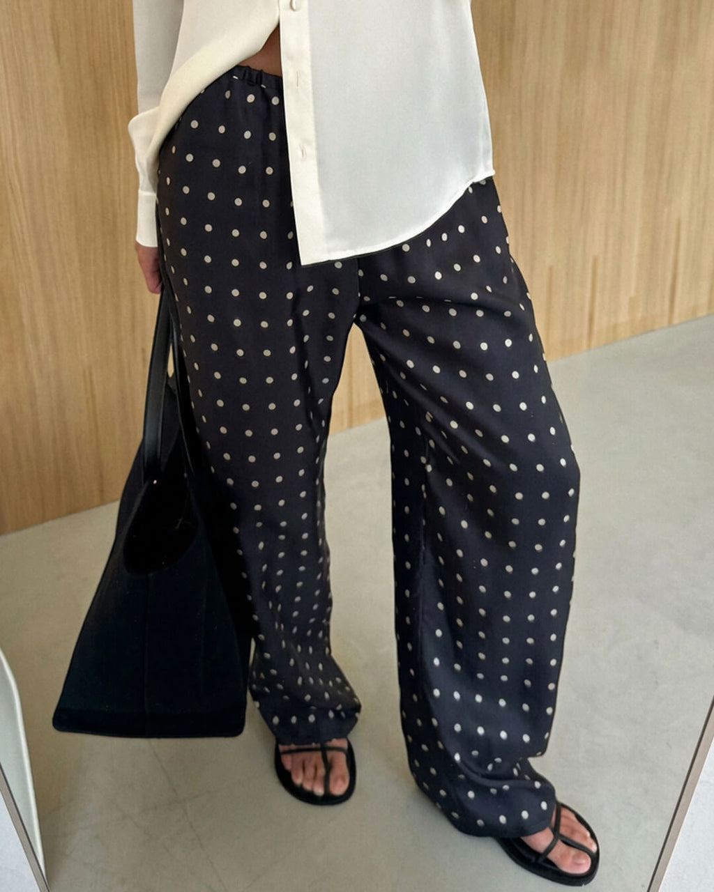Adela Polka Dot Satin Pants - Women's Everyday Bottoms - Image 5