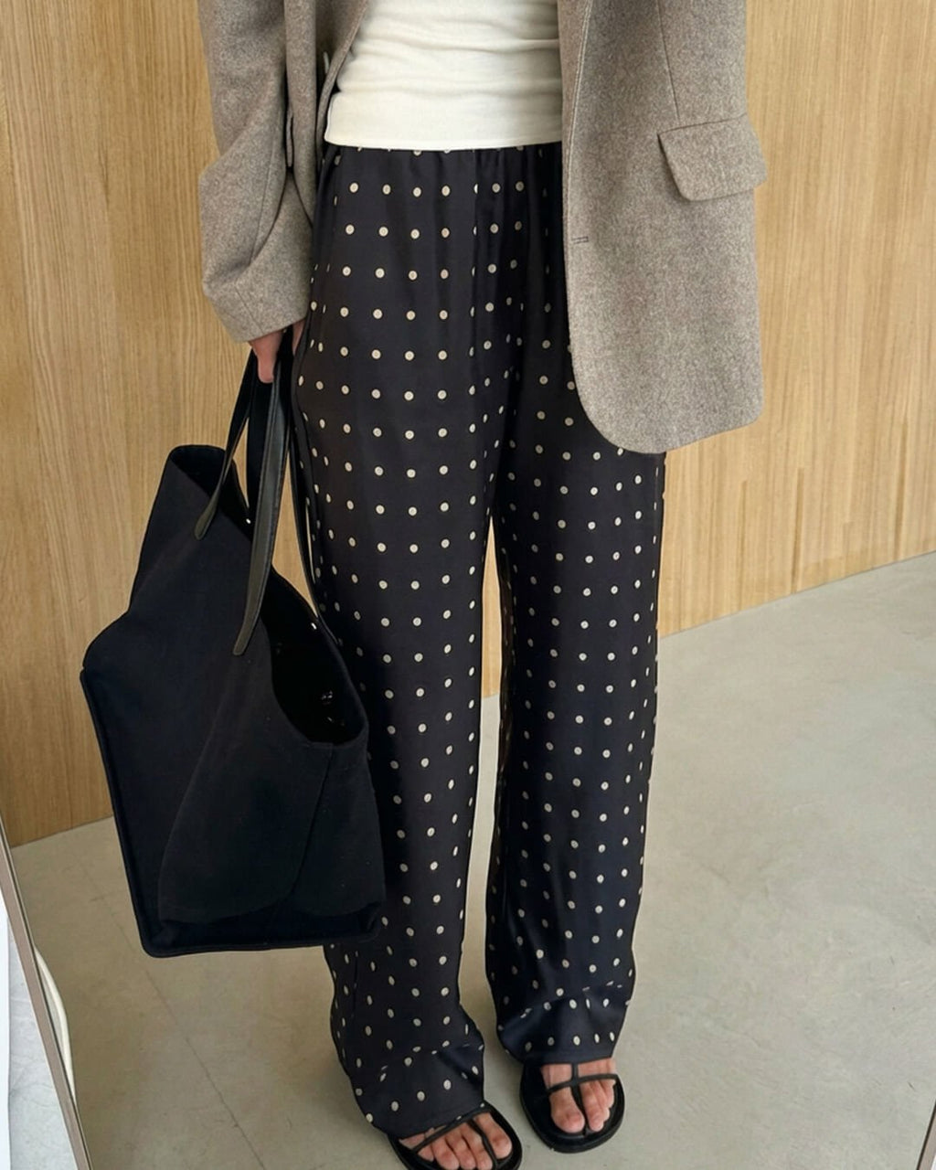Adela Polka Dot Satin Pants - Women's Everyday Bottoms