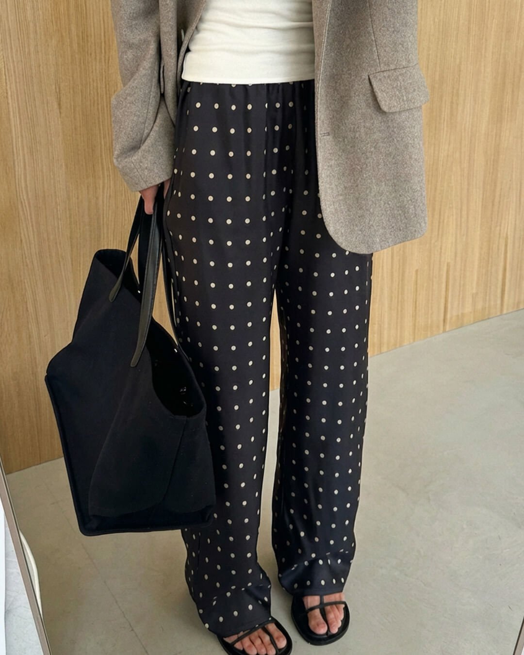 Adela Polka Dot Satin Pants - Women's Everyday Bottoms