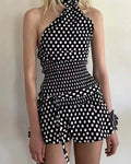 Astrid Polka Dot Elastic Waist Mini Skirt - Women's Everyday Bottoms - Image 2