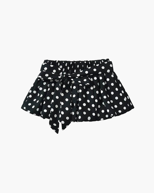 Astrid Polka Dot Elastic Waist Mini Skirt - Women's Everyday Bottoms