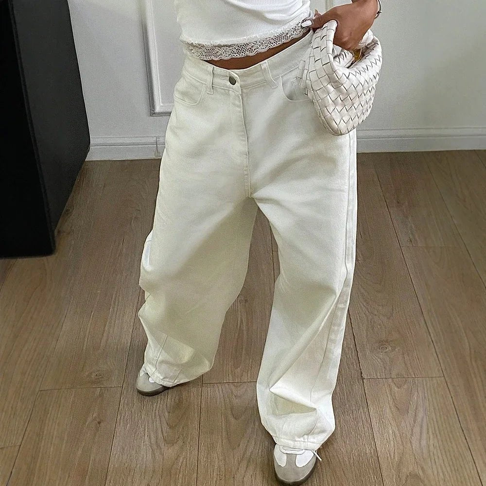 Danielle Wide Leg Baggy Jeans - Women's Everyday Bottoms - Image 2