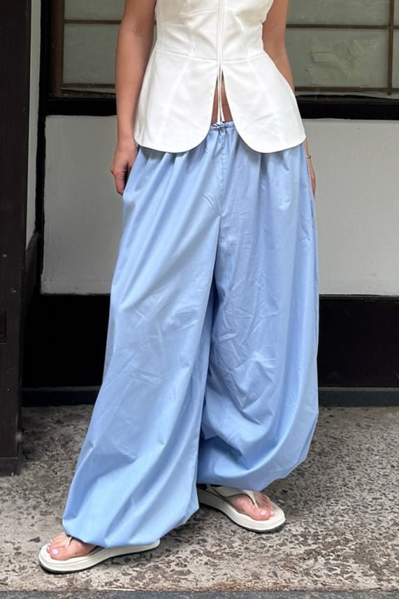 Inga Elastic Waist Baggy Pants - Women's Everyday Bottoms - Image 3