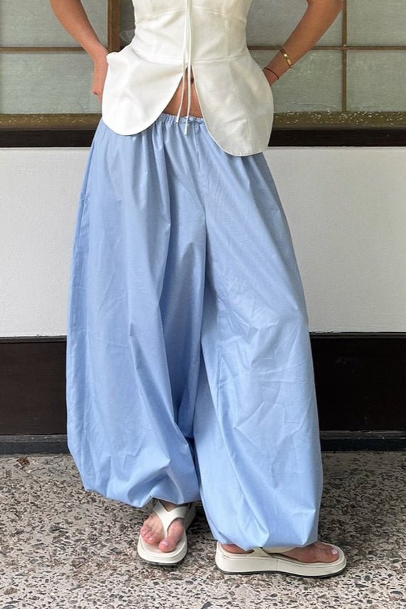 Inga Elastic Waist Baggy Pants - Women's Everyday Bottoms