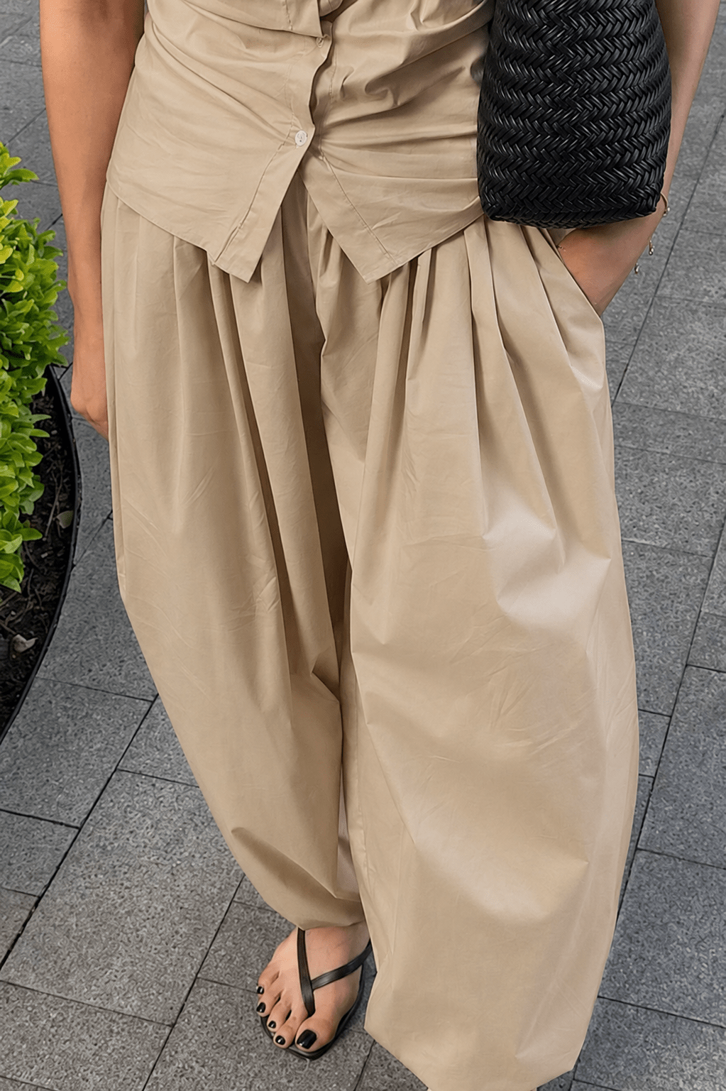 Inga Elastic Waist Baggy Pants - Women's Everyday Bottoms - Image 13