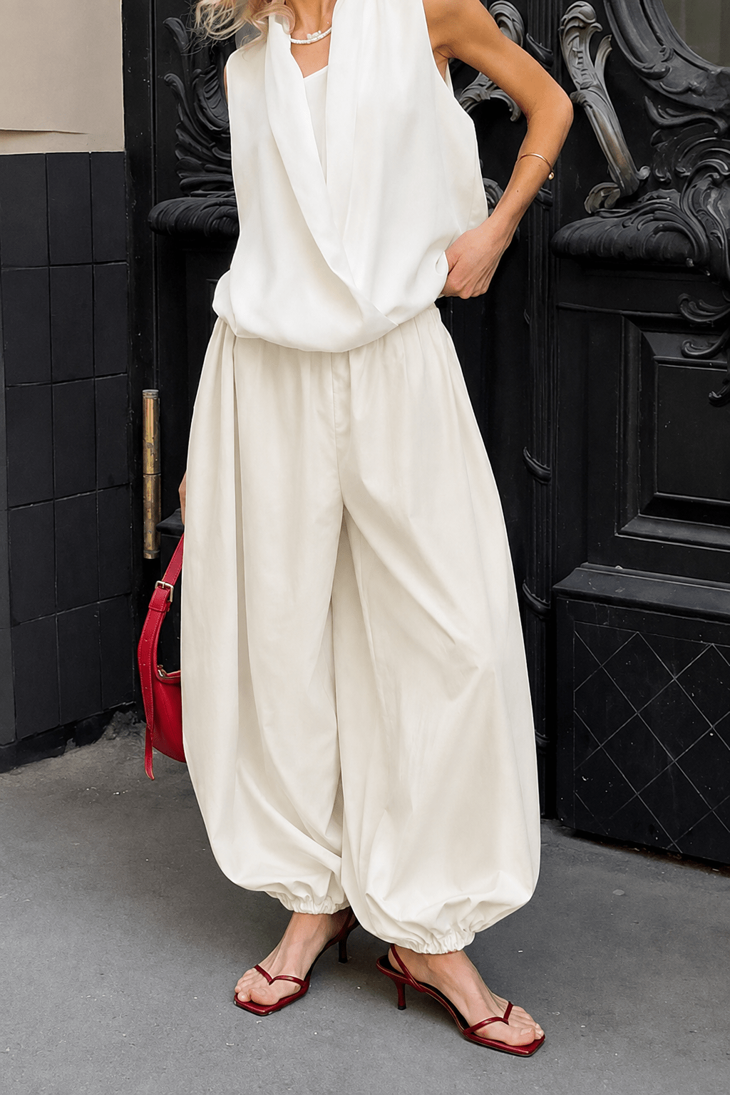 Inga Elastic Waist Baggy Pants - Women's Everyday Bottoms - Image 5
