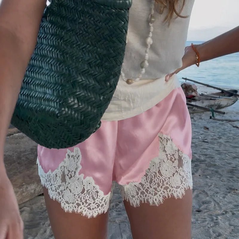 Janice Satin Lace Shorts - Women's Everyday Bottoms - Image 9