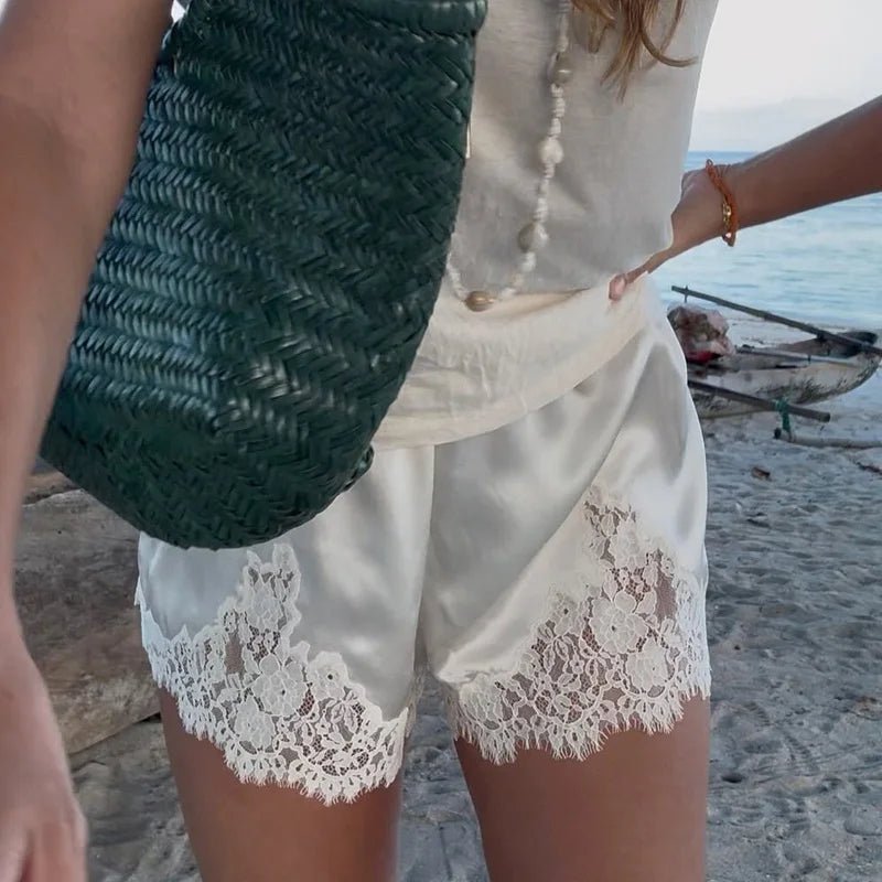 Janice Satin Lace Shorts - Women's Everyday Bottoms - Image 2