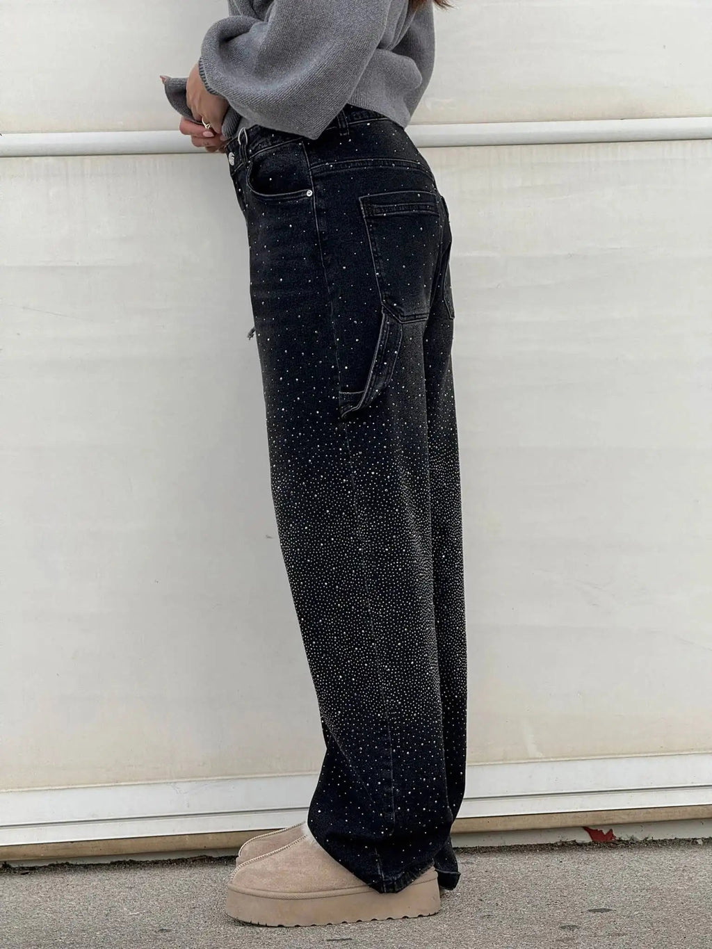 Jeremy Sparkling Baggy Cargo Denim Pants - Women's Everyday Bottoms - Image 5
