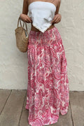 Riley Boho Paisley Maxi Skirt - Flowy Elastic Waist Resort Wear Long Skirt - Image 2