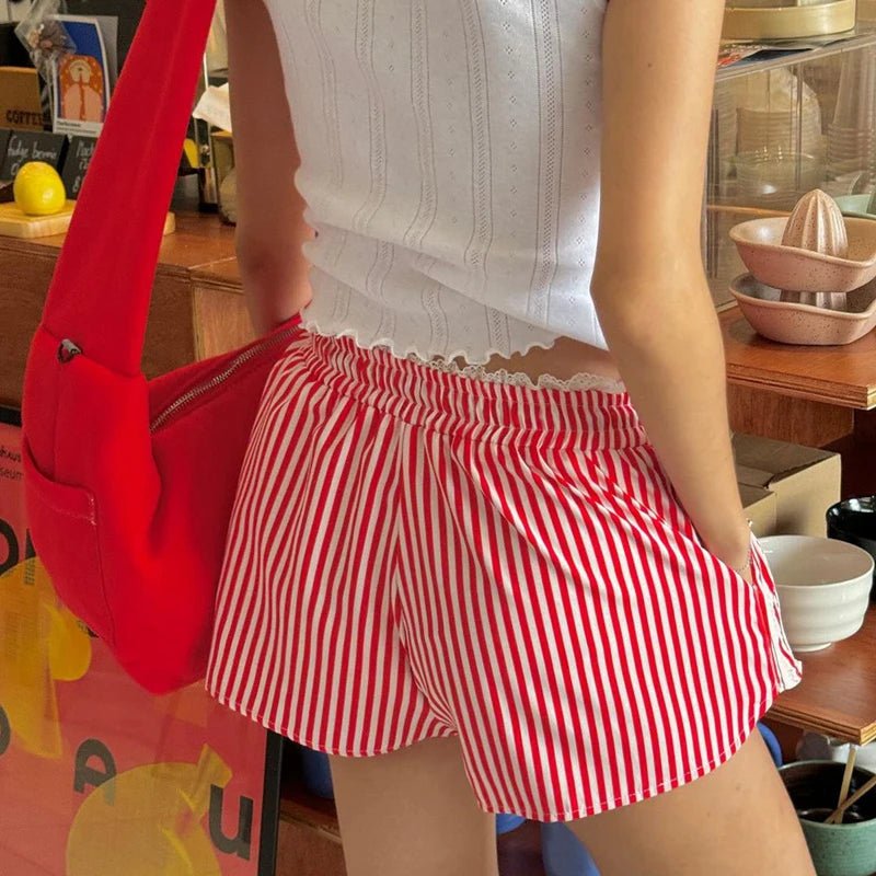 Ruby Striped Drawstring Shorts - Women's Everyday Bottoms - Image 6