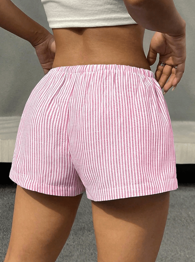 Tirzah Striped Low-Waisted Elastic Shorts - Women's Everyday Bottoms - Image 3