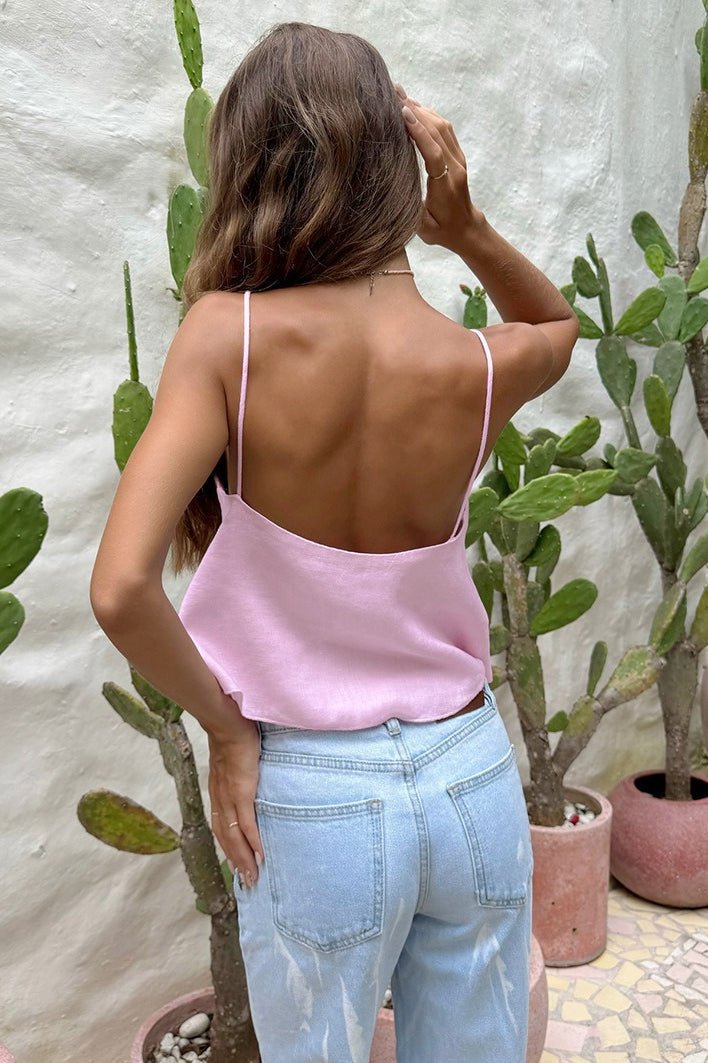 Loose Cutout Slip Crop Top - Women's Everyday Fashion Top - Image 8