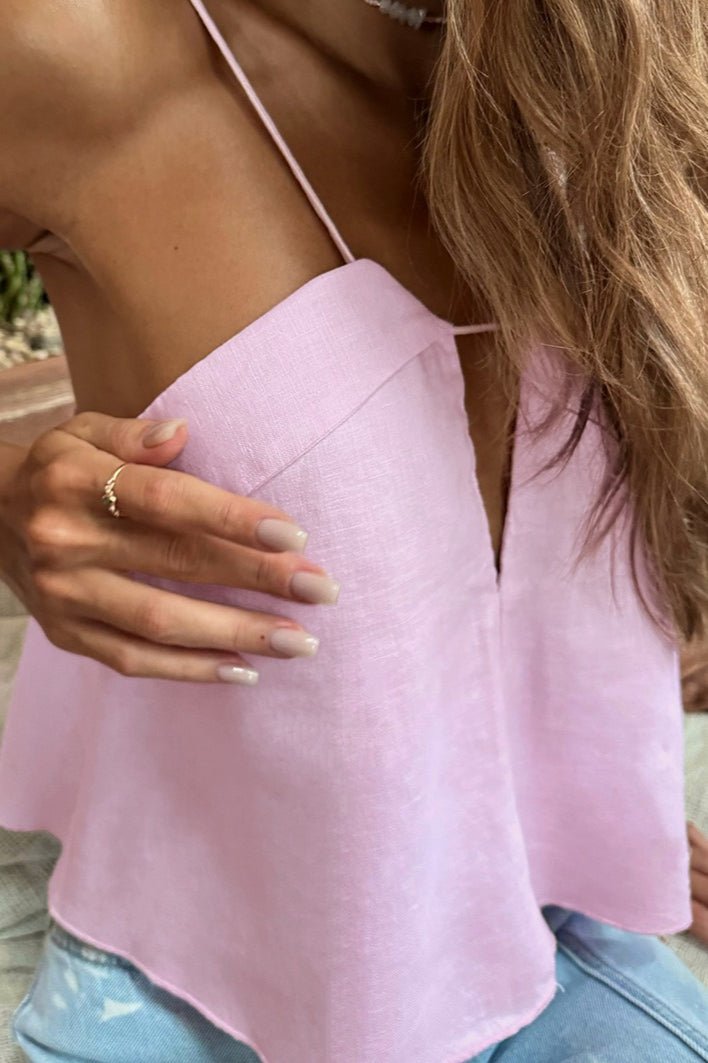 Loose Cutout Slip Crop Top - Women's Everyday Fashion Top - Image 7