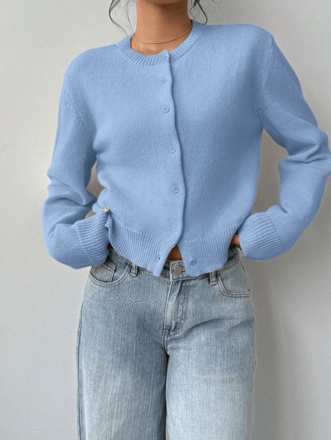 Emilia Button Front Knit Cardigan - Women's Layering Cardigan