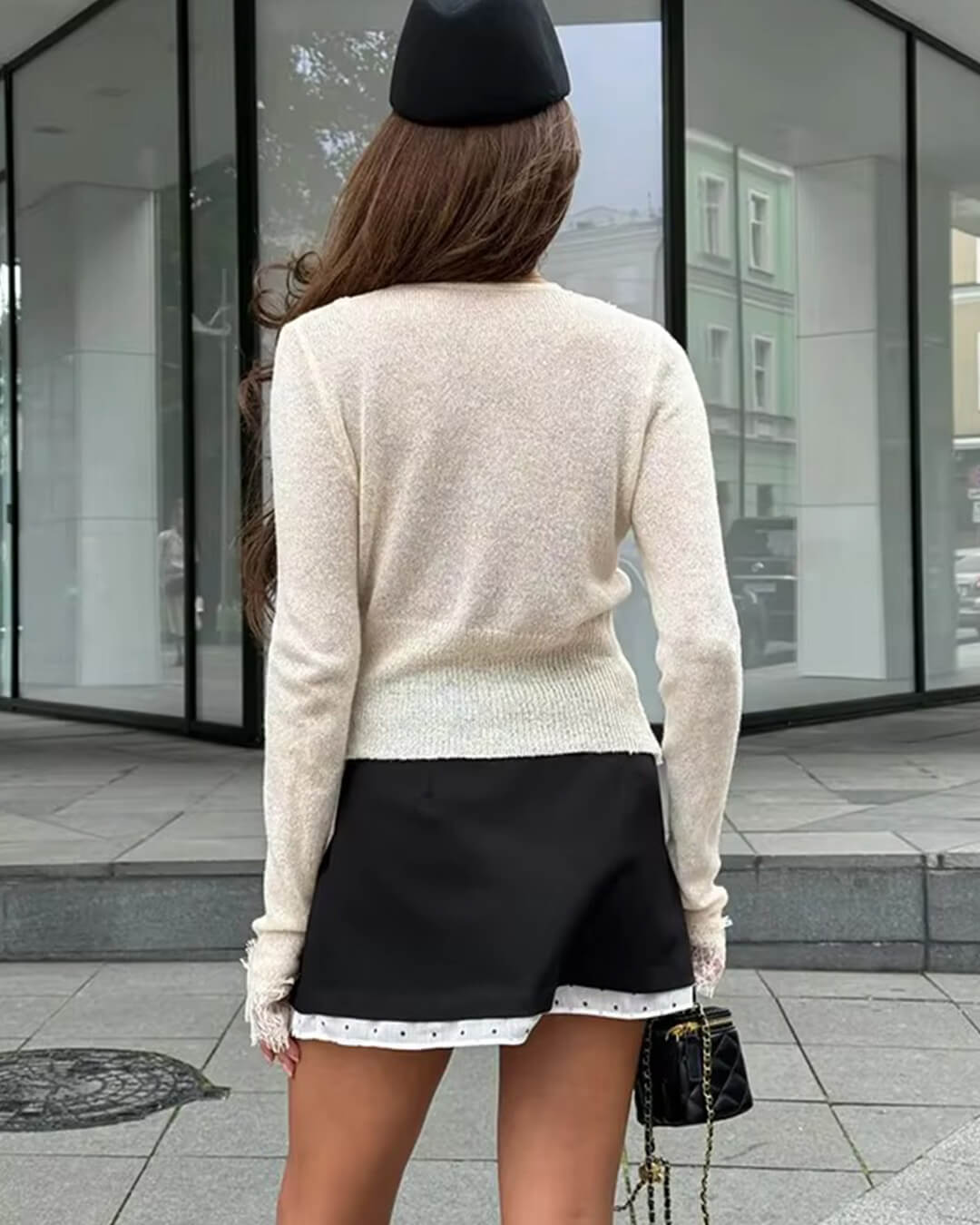 Aurelie Knitted Lace Cardigan - Women's Cozy Knitwear - Image 4