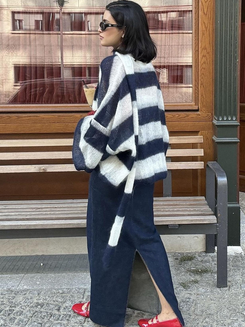 Christel Loose Striped Cardigan - Women's Cozy Knitwear - Image 5