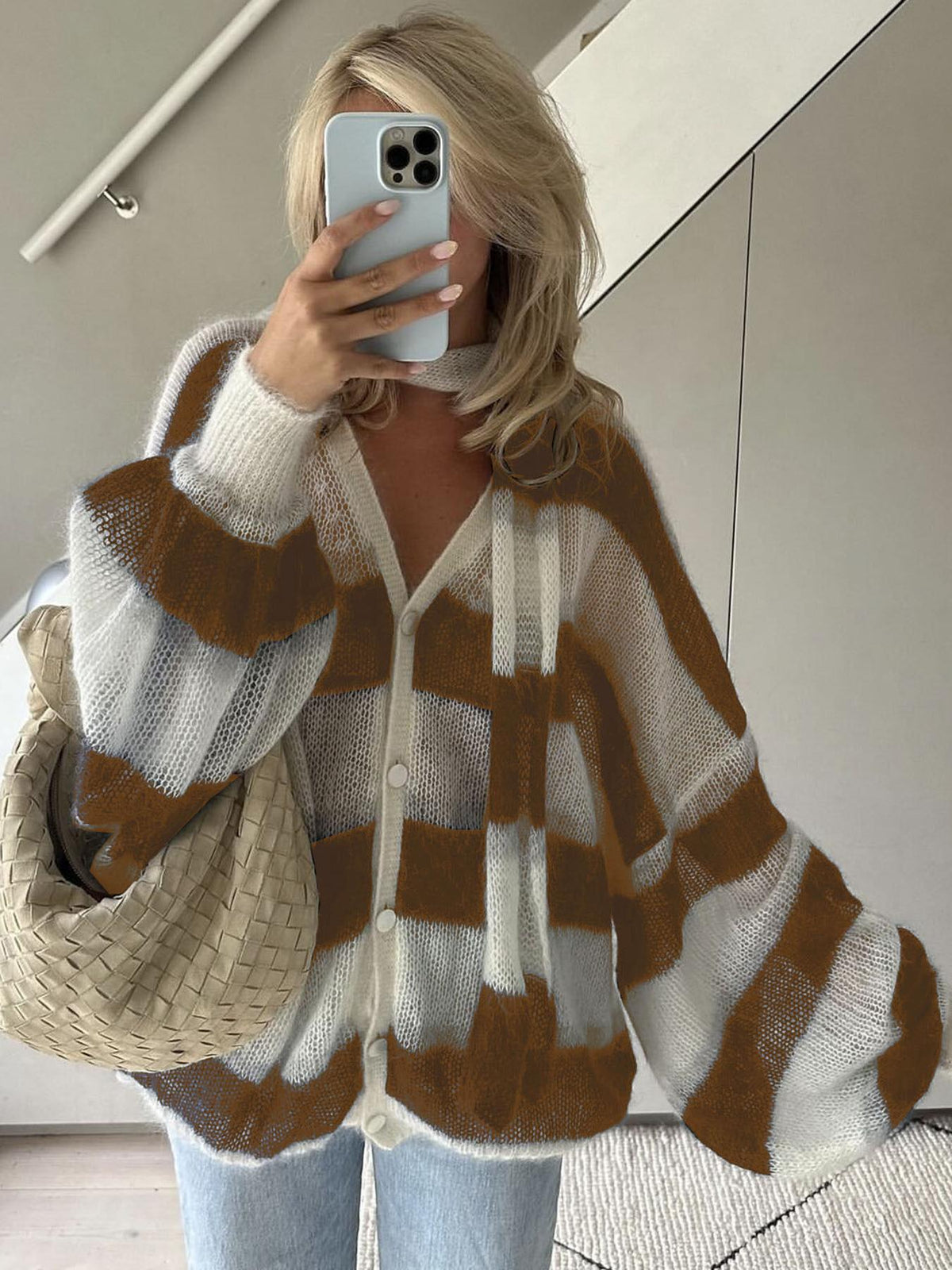 Christel Loose Striped Cardigan - Women's Cozy Knitwear - Image 8