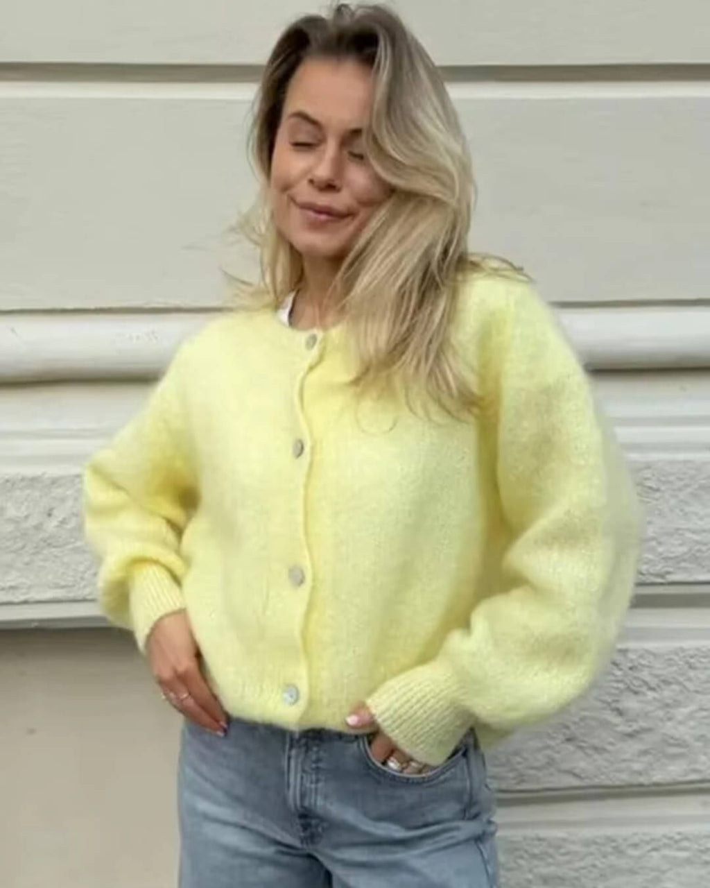 Freya Fuzzy Knit Cardigan - Women's Cozy Knitwear - Image 7