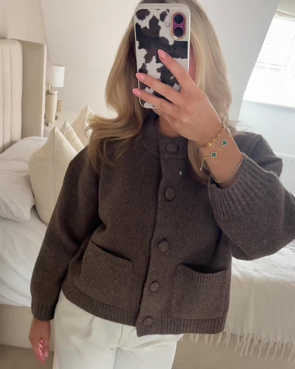 Nessa Thick Knitted Cardigan - Women's Cozy Knitwear