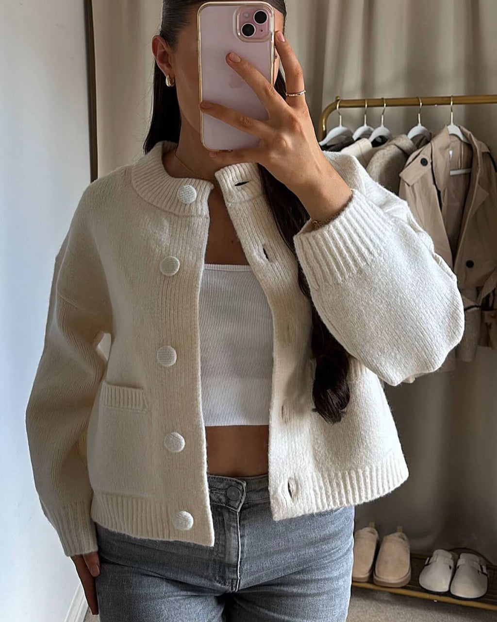 Nessa Thick Knitted Cardigan - Women's Cozy Knitwear - Image 5