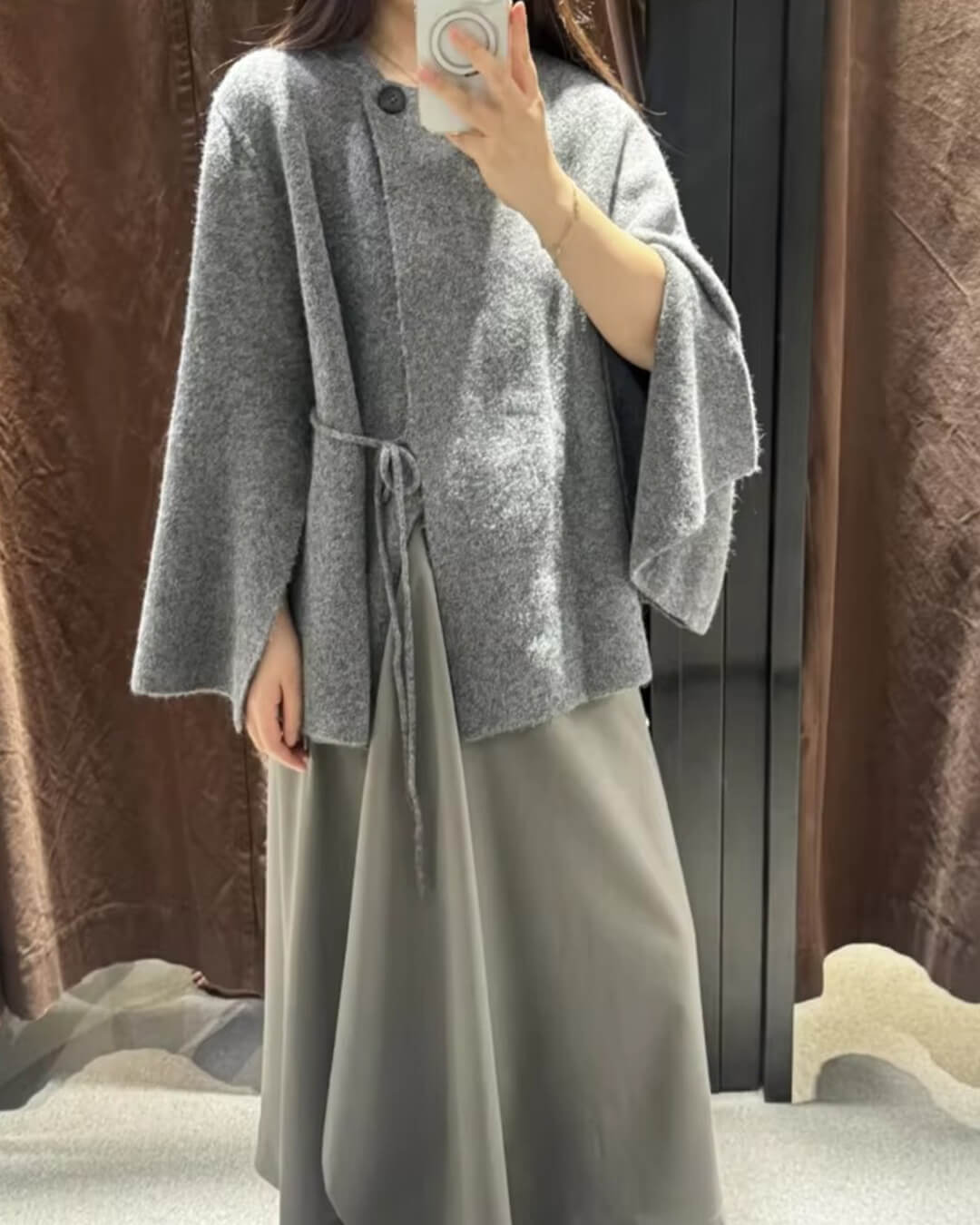 Suzette Slit Batwing Cardigan - Women's Cozy Knitwear - Image 3