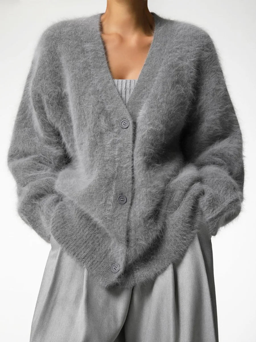 Terry Cozy Knitted Cardigan - Women's Cozy Knitwear - Image 5