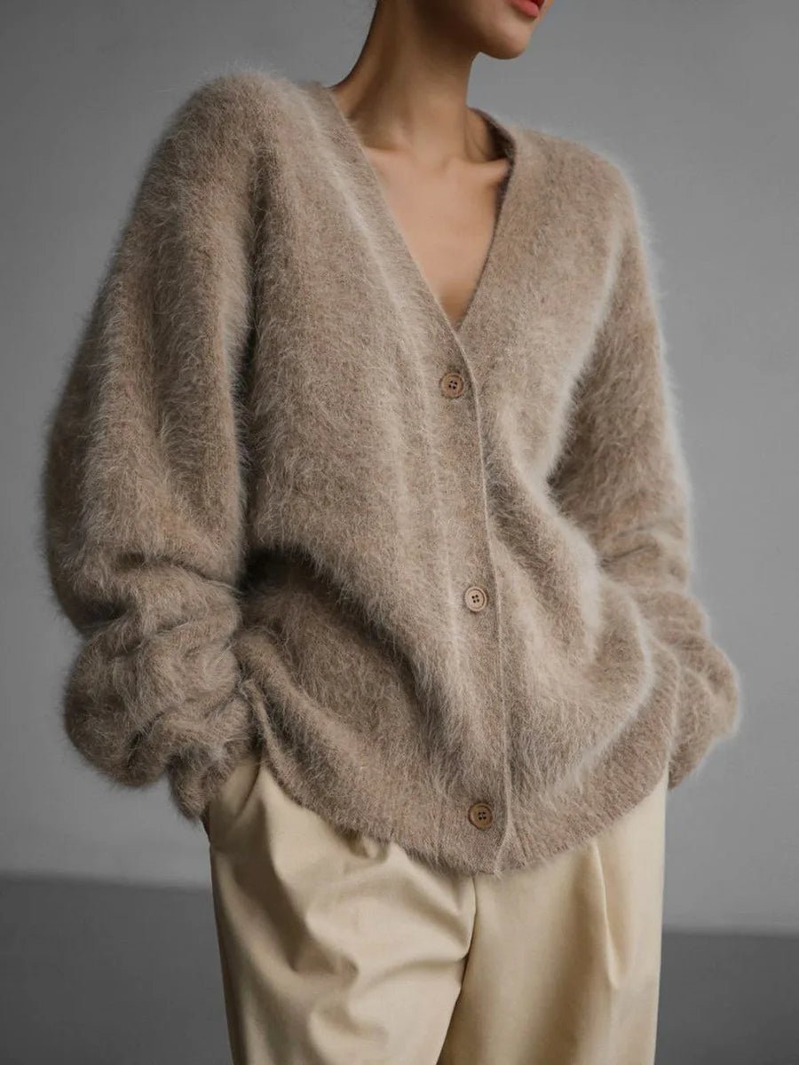 Terry Cozy Knitted Cardigan - Women's Cozy Knitwear - Image 2
