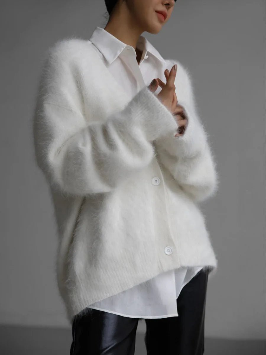 Terry Cozy Knitted Cardigan - Women's Cozy Knitwear - Image 6
