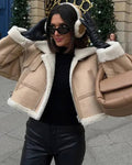 Cindy Suede Faux Fur Jacket - Women's Fall and Winter Outerwear - Image 3
