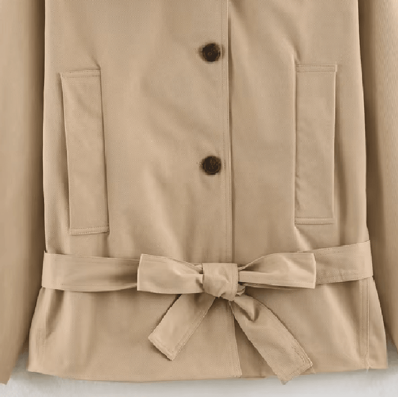 Julie Asymmetric Belted Trench Coat - Women's Fall and Winter Outerwear - Image 6