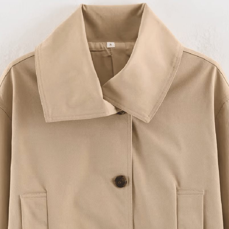 Julie Asymmetric Belted Trench Coat - Women's Fall and Winter Outerwear - Image 5